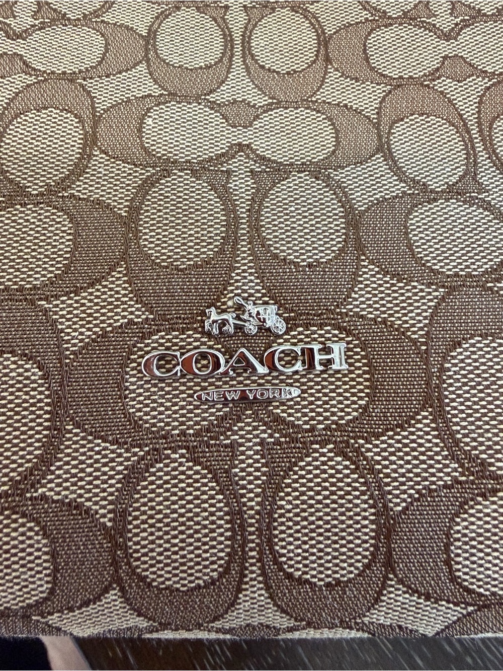 Coach Celeste Signature Canvas Hobo Bag with Pink Leather. Style F58327 - Picture 7 of 7